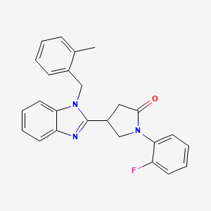 molecular formula C25H22FN3O B2514879 1-(2-fluorophenyl)-4-[1-(2-methylbenzyl)-1H-benzimidazol-2-yl]pyrrolidin-2-one CAS No. 847396-03-6