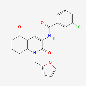 3-chloro-N-[1-(2-furylmethyl)-2,5-dioxo-1,2,5,6,7,8-hexahydro-3-quinolinyl]benzenecarboxamide