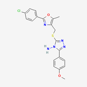 3-(((2-(4-chlorophenyl)-5-methyloxazol-4-yl)methyl)thio)-5-(4-methoxyphenyl)-4H-1,2,4-triazol-4-amine