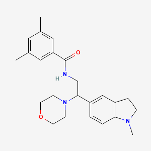 3,5-dimethyl-N-(2-(1-methylindolin-5-yl)-2-morpholinoethyl)benzamide