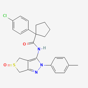 1-(4-chlorophenyl)-N-(5-oxido-2-(p-tolyl)-4,6-dihydro-2H-thieno[3,4-c]pyrazol-3-yl)cyclopentanecarboxamide