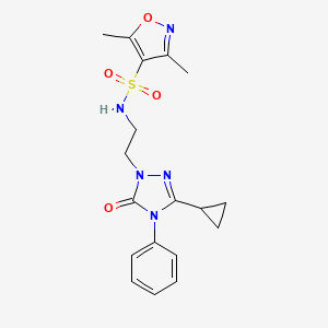 N-(2-(3-cyclopropyl-5-oxo-4-phenyl-4,5-dihydro-1H-1,2,4-triazol-1-yl)ethyl)-3,5-dimethylisoxazole-4-sulfonamide