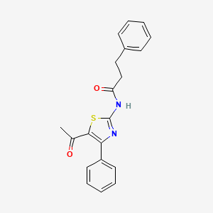 molecular formula C20H18N2O2S B2514909 N-(5-乙酰基-4-苯基-1,3-噻唑-2-基)-3-苯基丙酰胺 CAS No. 380445-75-0