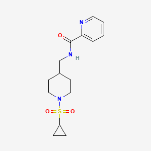 molecular formula C15H21N3O3S B2514910 N-((1-(cyclopropylsulfonyl)pipéridin-4-yl)méthyl)picolinamide CAS No. 1235018-01-5