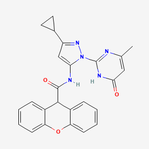 molecular formula C25H21N5O3 B2514918 N-(3-cyclopropyl-1-(4-methyl-6-oxo-1,6-dihydropyrimidin-2-yl)-1H-pyrazol-5-yl)-9H-xanthene-9-carboxamide CAS No. 1203397-39-0