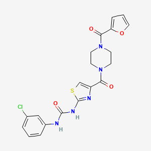 molecular formula C20H18ClN5O4S B2514925 1-(3-Chlorophenyl)-3-(4-(4-(furan-2-carbonyl)piperazine-1-carbonyl)thiazol-2-yl)urea CAS No. 955638-75-2