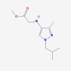 molecular formula C11H19N3O2 B2514936 Methyl 2-[[3-methyl-1-(2-methylpropyl)pyrazol-4-yl]amino]acetate CAS No. 2247207-55-0