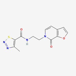 molecular formula C13H12N4O3S B2514937 4-methyl-N-(2-(7-oxofuro[2,3-c]pyridin-6(7H)-yl)ethyl)-1,2,3-thiadiazole-5-carboxamide CAS No. 2034351-89-6