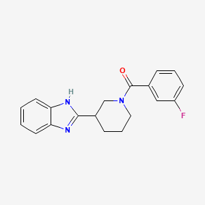 molecular formula C19H18FN3O B2514940 [3-(1H-benzimidazol-2-yl)piperidin-1-yl]-(3-fluorophenyl)methanone CAS No. 1330836-31-1