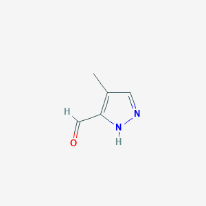 molecular formula C5H6N2O B2514941 4-甲基-1H-吡唑-5-甲醛 CAS No. 1284220-50-3