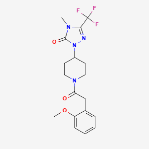 molecular formula C18H21F3N4O3 B2514942 1-(1-(2-(2-methoxyphenyl)acetyl)piperidin-4-yl)-4-methyl-3-(trifluoromethyl)-1H-1,2,4-triazol-5(4H)-one CAS No. 2034329-11-6