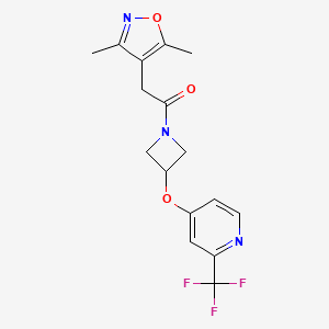 2-(3,5-Dimethyl-1,2-oxazol-4-yl)-1-(3-{[2-(trifluoromethyl)pyridin-4-yl]oxy}azetidin-1-yl)ethan-1-one