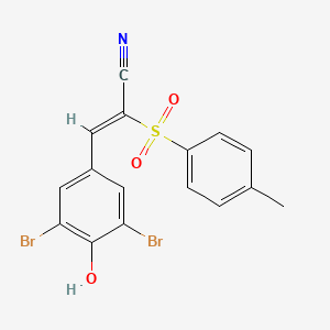 (2Z)-3-(3,5-dibromo-4-hydroxyphenyl)-2-(4-methylbenzenesulfonyl)prop-2-enenitrile