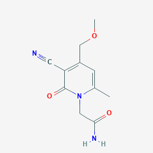 molecular formula C11H13N3O3 B2514958 2-[3-氰基-4-(甲氧基甲基)-6-甲基-2-氧代吡啶-1(2H)-基]乙酰胺 CAS No. 339247-86-8