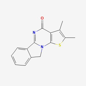 molecular formula C15H12N2OS B2514959 2,3-dimethylthieno[3',2':5,6]pyrimido[2,1-a]isoindol-4(10H)-one CAS No. 117481-10-4