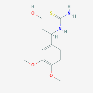 molecular formula C12H18N2O3S B2514967 [1-(3,4-Dimethoxyphenyl)-3-hydroxypropyl]thiourea CAS No. 860612-20-0