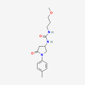 molecular formula C16H23N3O3 B2514968 1-(3-Methoxypropyl)-3-(5-oxo-1-(p-tolyl)pyrrolidin-3-yl)urea CAS No. 894016-01-4