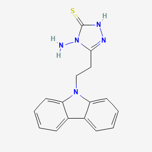 molecular formula C16H15N5S B2514969 4-Amino-5-(2-carbazol-9-ylethyl)-1,2,4-triazole-3-thiol CAS No. 537017-30-4
