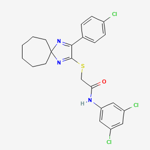 2-((3-(4-chlorophenyl)-1,4-diazaspiro[4.6]undeca-1,3-dien-2-yl)thio)-N-(3,5-dichlorophenyl)acetamide
