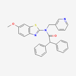 molecular formula C28H23N3O2S B2514974 N-(6-metoxi-1,3-benzotiazol-2-il)-2,2-difenil-N-[(piridin-3-il)metil]acetamida CAS No. 922596-51-8