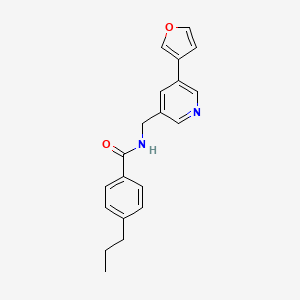 N-((5-(furan-3-yl)pyridin-3-yl)methyl)-4-propylbenzamide