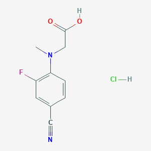 molecular formula C10H10ClFN2O2 B2514990 N-(4-Cyano-2-fluorophenyl)-N-methylglycine hydrochloride CAS No. 2229137-64-6