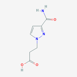 molecular formula C7H9N3O3 B2515001 3-(3-carbamoyl-1H-pyrazol-1-yl)propanoic acid CAS No. 1006458-61-2