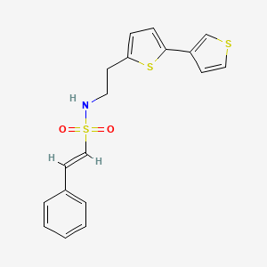 molecular formula C18H17NO2S3 B2515004 (E)-N-(2-([2,3'-联噻吩]-5-基)乙基)-2-苯乙烯磺酰胺 CAS No. 2035018-95-0