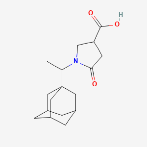 molecular formula C17H25NO3 B2515006 1-[1-(Adamantan-1-YL)ethyl]-5-oxopyrrolidine-3-carboxylic acid CAS No. 1016765-13-1