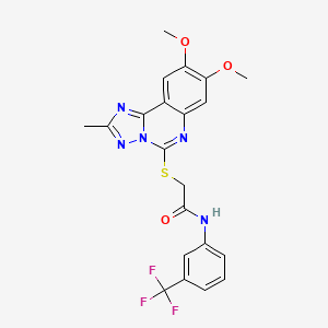 2-({8,9-dimethoxy-2-methyl-[1,2,4]triazolo[1,5-c]quinazolin-5-yl}sulfanyl)-N-[3-(trifluoromethyl)phenyl]acetamide