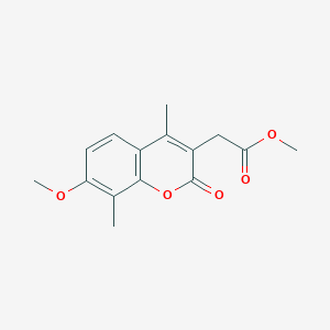 molecular formula C15H16O5 B2515033 methyl 2-(7-methoxy-4,8-dimethyl-2-oxo-2H-chromen-3-yl)acetate CAS No. 694516-04-6