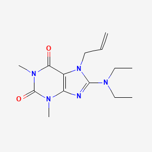 molecular formula C14H21N5O2 B2515034 8-(Diethylamino)-1,3-dimethyl-7-prop-2-enylpurine-2,6-dione CAS No. 378206-16-7