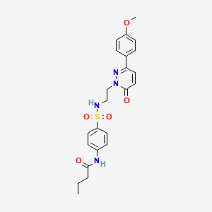 N-(4-(N-(2-(3-(4-methoxyphenyl)-6-oxopyridazin-1(6H)-yl)ethyl)sulfamoyl)phenyl)butyramide