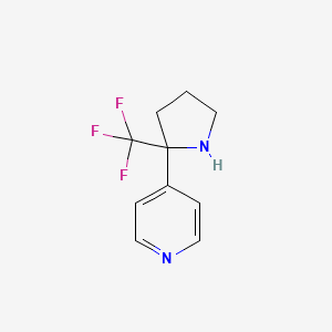 molecular formula C10H11F3N2 B2515052 4-[2-(Trifluoromethyl)pyrrolidin-2-yl]pyridine CAS No. 2503208-97-5