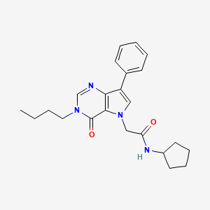 molecular formula C23H28N4O2 B2515058 2-(3-butyl-4-oxo-7-phenyl-3,4-dihydro-5H-pyrrolo[3,2-d]pyrimidin-5-yl)-N-cyclopentylacetamide CAS No. 1226431-88-4