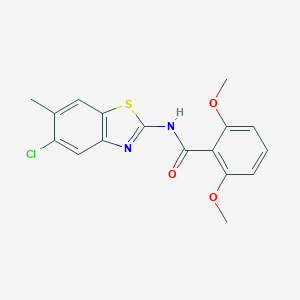 molecular formula C17H15ClN2O3S B251507 N-(5-chloro-6-methyl-1,3-benzothiazol-2-yl)-2,6-dimethoxybenzamide 