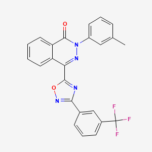 molecular formula C24H15F3N4O2 B2515072 2-(3-methylphenyl)-4-{3-[3-(trifluoromethyl)phenyl]-1,2,4-oxadiazol-5-yl}phthalazin-1(2H)-one CAS No. 1291832-01-3