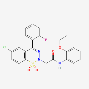 molecular formula C23H19ClFN3O4S B2515074 2-[6-氯-4-(2-氟苯基)-1,1-二氧化-2H-1,2,3-苯并噻二嗪-2-基]-N-(2-乙氧基苯基)乙酰胺 CAS No. 1031555-27-7