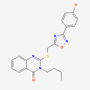 2-(((3-(4-bromophenyl)-1,2,4-oxadiazol-5-yl)methyl)thio)-3-butylquinazolin-4(3H)-one