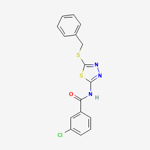 N-(5-(benzylthio)-1,3,4-thiadiazol-2-yl)-3-chlorobenzamide