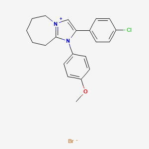 molecular formula C21H22BrClN2O B2515103 2-(4-氯苯基)-1-(4-甲氧基苯基)-6,7,8,9-四氢-5H-咪唑并[1,2-a]氮杂戊环-1-溴化物 CAS No. 478945-28-7