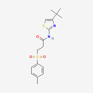 molecular formula C17H22N2O3S2 B2515118 N-(4-(叔丁基)噻唑-2-基)-3-甲苯磺酰基丙酰胺 CAS No. 903335-30-8