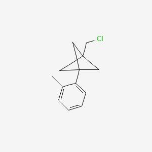 molecular formula C13H15Cl B2515120 1-(Chloromethyl)-3-(2-methylphenyl)bicyclo[1.1.1]pentane CAS No. 2287340-34-3