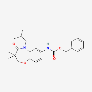 molecular formula C23H28N2O4 B2515127 Benzyl (5-isobutyl-3,3-dimethyl-4-oxo-2,3,4,5-tetrahydrobenzo[b][1,4]oxazepin-7-yl)carbamate CAS No. 921865-17-0