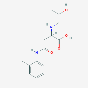 molecular formula C14H20N2O4 B2515131 2-((2-羟基丙基)氨基)-4-氧代-4-(邻甲苯氨基)丁酸 CAS No. 1047993-70-3