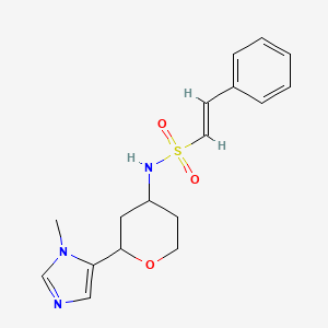 molecular formula C17H21N3O3S B2515134 (E)-N-[2-(3-Methylimidazol-4-yl)oxan-4-yl]-2-phenylethenesulfonamide CAS No. 2111875-37-5
