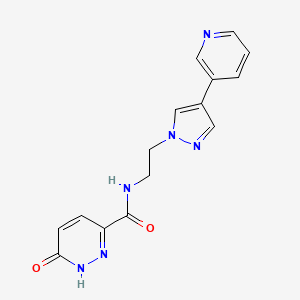 6-oxo-N-{2-[4-(pyridin-3-yl)-1H-pyrazol-1-yl]ethyl}-1,6-dihydropyridazine-3-carboxamide