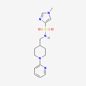 molecular formula C15H21N5O2S B2515140 1-甲基-N-((1-(吡啶-2-基)哌啶-4-基)甲基)-1H-咪唑-4-磺酰胺 CAS No. 1448031-34-2