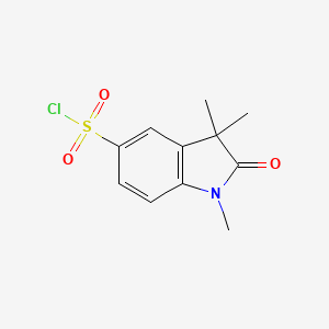 molecular formula C11H12ClNO3S B2515142 1H-Indole-5-sulfonyl chloride, 1,3,3-trimethyl-2-oxo-2,3-dihydro- CAS No. 959301-32-7