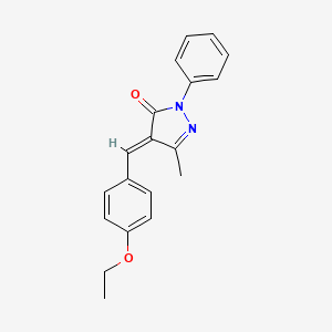 molecular formula C19H18N2O2 B2515148 4-((4-Ethoxyphenyl)methylene)-3-methyl-1-phenyl-2-pyrazolin-5-one CAS No. 345986-59-6